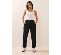 Pixiegirl Petite Tailored Barrel Button Trousers In Black Black 10