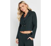 Pixiegirl Petite Tailored Cropped Blazer In Dark Navy Dark Navy 12
