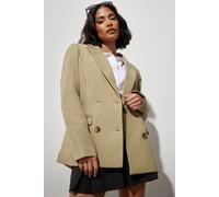 Pixiegirl Petite Tailored Double Breasted Blazer In Brown Brown 16