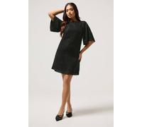 Pixiegirl Petite Textured Midi Dress In Black Black 8