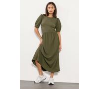 Pixiegirl Petite Textured Midi Dress In Dark Olive Dark Olive