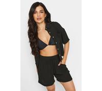 Pixiegirl Petite Textured Tie Waist Shorts In Black Black 8