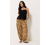 Pixiegirl Petite Tie Dye Balloon Trousers In Brown Brown
