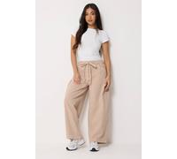 Pixiegirl Petite Tie Waist Wide Leg Jeans In Stone Stone