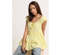 Pixiegirl Petite Tiered Top In Lemon Lemon 16