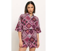 Pixiegirl Petite Tile Print Shorts In Purple Purple 12