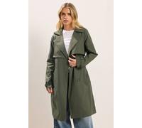 Pixiegirl Petite Trench Coat In Dark Green Dark Green