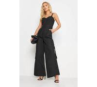 Pixiegirl Petite Utility Wide Leg Jumpsuit In Black Black 12