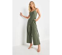 Pixiegirl Petite Utility Wide Leg Jumpsuit In Light Khaki Light Khaki
