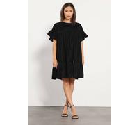 Pixiegirl Petite Velvet Frill Smock Mini Dress In Black Black 12