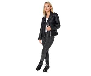 PixieGirl Petite Washed Black Skinny AVA Biker Jeans Petite