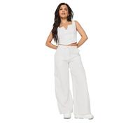 PixieGirl Petite White Cargo Trousers Petite