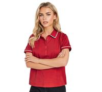 PixieGirl Petite White Contrast Trim Cotton Polo Shirt Petite