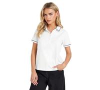 PixieGirl Petite White Contrast Trim Polo Shirt Petite