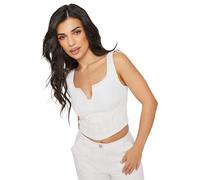 PixieGirl Petite White Notch Neck Corset Top Petite