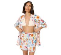 PixieGirl Petite White Postcard Graphic Shorts Petite