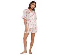 PixieGirl Petite White Satin Cowboy Graphic Short Pyjama Set Petite