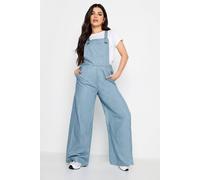 Pixiegirl Petite Wide Leg Dungarees In Light Blue Light Blue 16