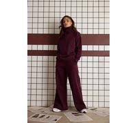 Pixiegirl Petite Wide Leg Joggers In Burgundy Burgundy
