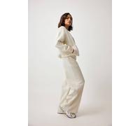 Pixiegirl Petite Wide Leg Joggers In Cream Cream 14