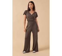 Pixiegirl Petite Wide Leg Jumpsuit In Chocolate Chocolate 16