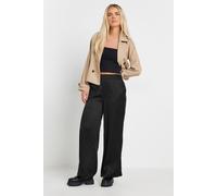 PixieGirl Black Satin Wide Leg Trousers Petite