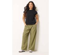 Pixiegirl Petite Wide Leg Trousers In Olive Olive