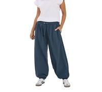 PixieGirl Petite Women's Puff Trousers Dark Blue