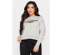 Pixiegirl Petite 'worldwide Vibes' Slogan Cropped Sweatshirt In Grey Grey 16