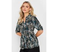 Pixiegirl Petite Woven Abstract Top In Blue Blue 10