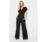 Pixiegirl Petite Wrap Jumpsuit In Black Black 8