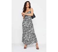 Pixiegirl Petite Zebra Print Cowl Neck Maxi Slip Dress In Black Black 14