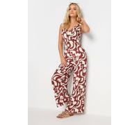 Pixiegirl Swirl Print Wide Leg Jumpsuit In Red Red 16