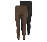 PixieGirl Women's Petite 2 Pack Basic Leggings in Chocolate | Size: 12