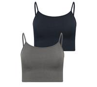 PixieGirl Women's Petite 2 Pack Bralette Tops in Grey | Size: 14