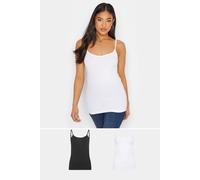 PixieGirl Women's Petite 2 Pack Cami Vest Tops in Black | Size: 10 PixieGirl Black 10