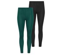 PixieGirl Women's Petite 2 Pack Cotton Leggings in Dark Green | Size: 14