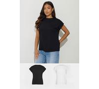 PixieGirl Women's Petite 2 Pack T-Shirts in Black | Size: 10 PixieGirl Black 10