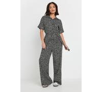 PixieGirl Black Abstract Spot Wide Leg Jumpsuit Petite