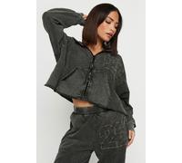 PixieGirl Women's Petite Acid Wash Hoodie in Dark Grey | Size: 14 PixieGirl Dark Grey 14
