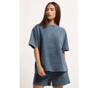 PixieGirl Women's Petite Acid Wash T-Shirt & Shorts Set in Blue | Size: 12 PixieGirl Blue 12