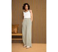 Petite Acid Wash Wide Leg Trousers PixieGirl Brown 16