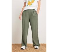 PixieGirl Women's Petite Acid Wash Wide Leg Trousers in Green | Size: 12
