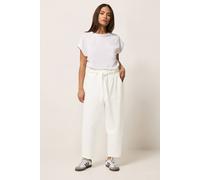 PixieGirl Women's Petite Belted Barrel Jeans in White | Size: 10S