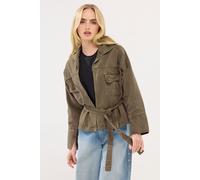 PixieGirl Women's Petite Belted Utility Jacket in Brown | Size: 14 PixieGirl Brown 14