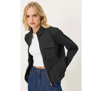PixieGirl Women's Petite Bomber Collared Jacket in Black | Size: 8 PixieGirl Black 8
