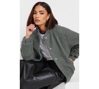 PixieGirl Women's Petite Boucle Bomber Jacket in Grey | Size: 14