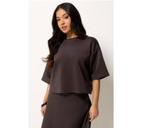 PixieGirl Women's Petite Boxy T-Shirt in Chocolate | Size: 16 PixieGirl Chocolate 16