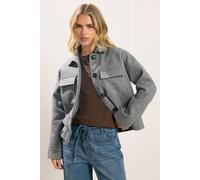 PixieGirl Women's Petite Brushed Jacket in Grey | Size: 10 PixieGirl Grey 10