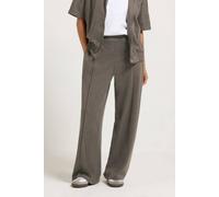 PixieGirl Women's Petite Brushed Pintuck Wide Leg Trousers in Brown | Size: 6S